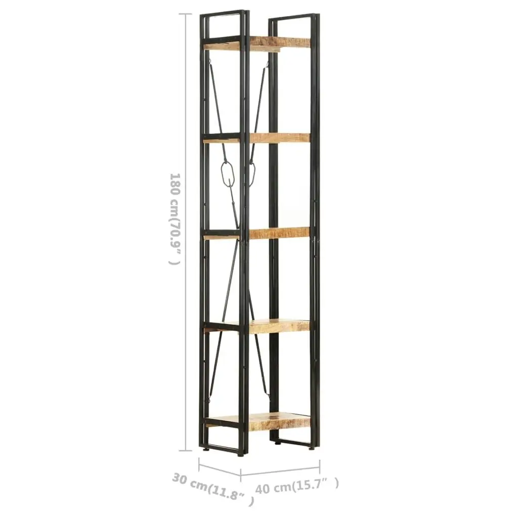 5-Tier Bookcase 40x30x180 cm Solid Mango Wood 320616