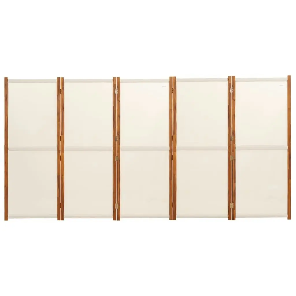 5-Panel Room Divider Cream White 350x180 cm 319185