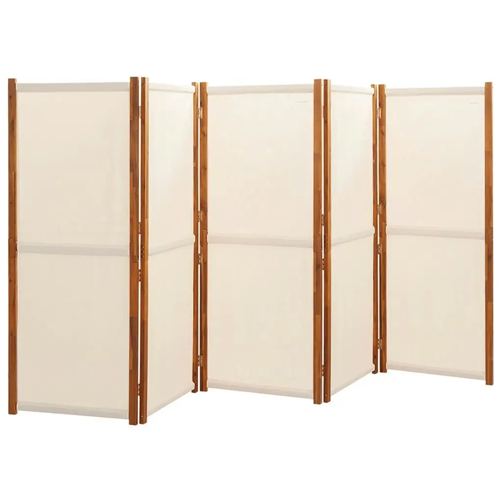 5-Panel Room Divider Cream White 350x180 cm 319185