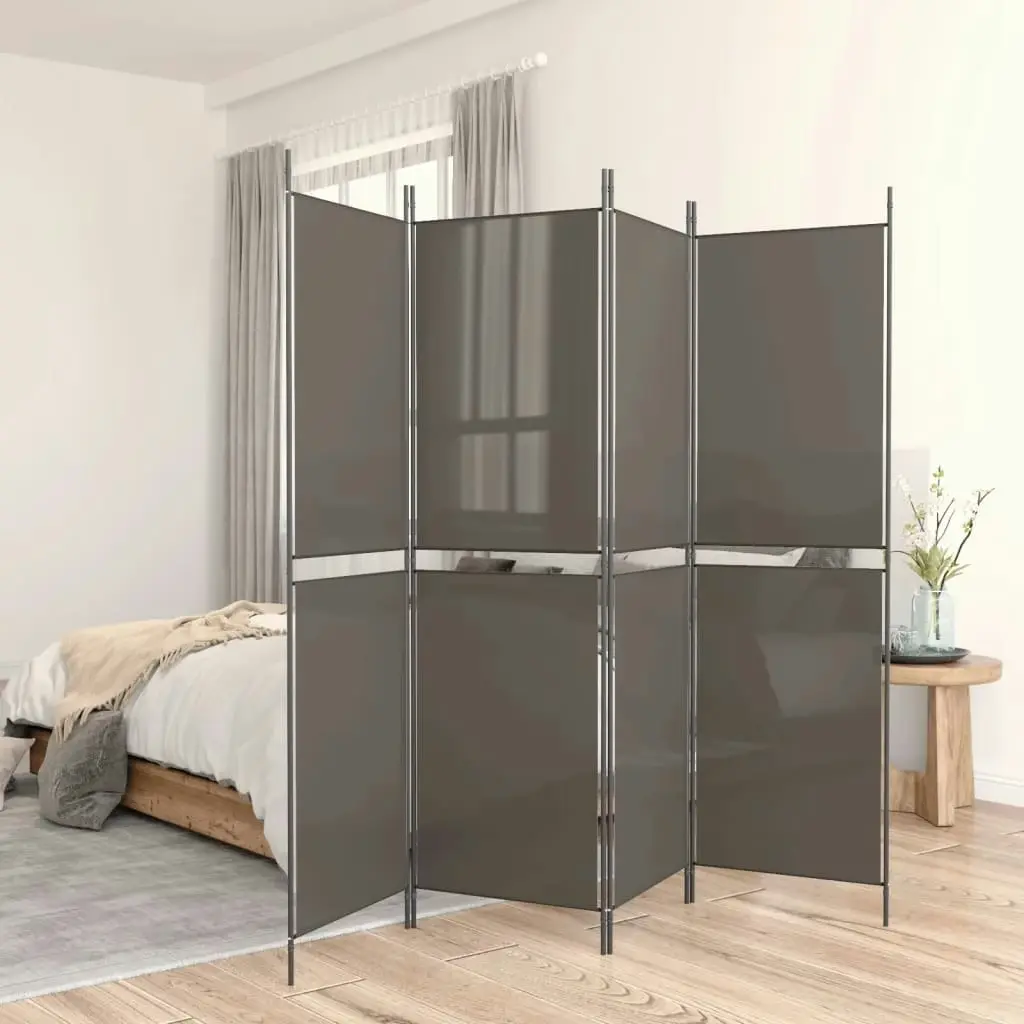 5-Panel Room Divider Anthracite 250x220 cm Fabric 350252