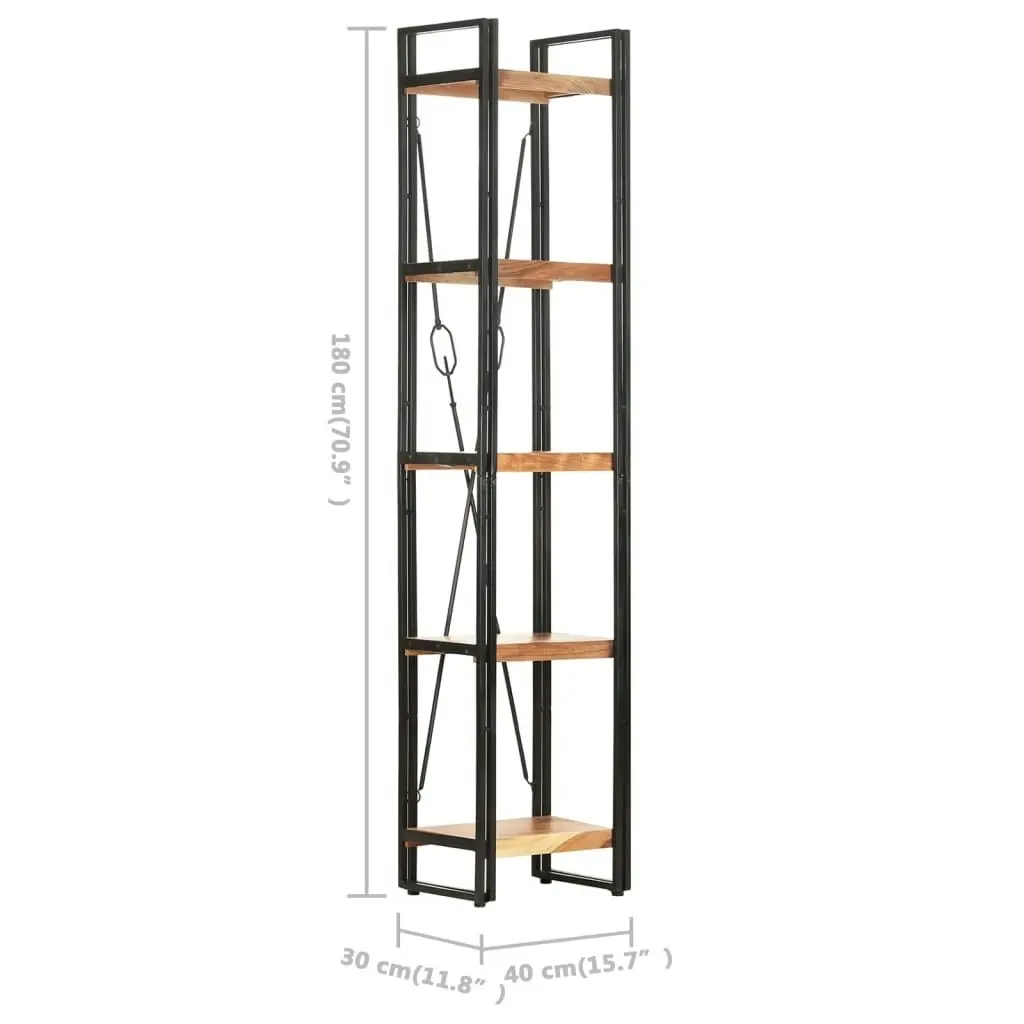 5-Tier Bookcase 40x30x180 cm Solid Acacia Wood 320611