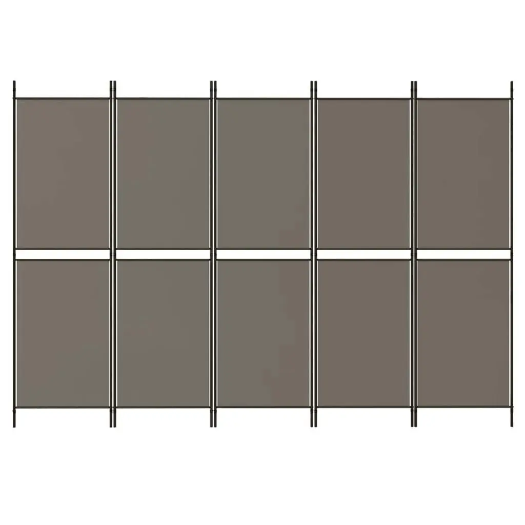 5-Panel Room Divider Anthracite 250x200 cm Fabric 350236