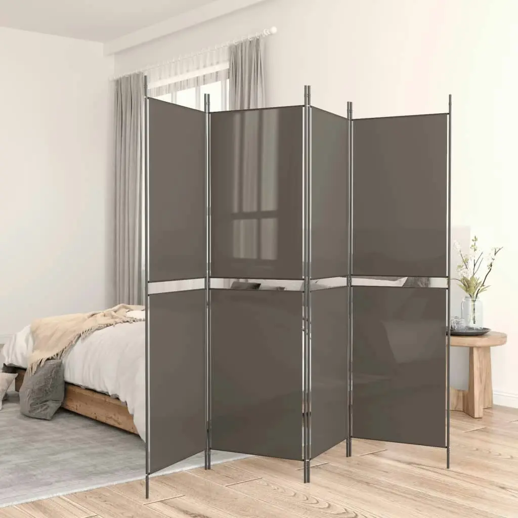 5-Panel Room Divider Anthracite 250x200 cm Fabric 350236