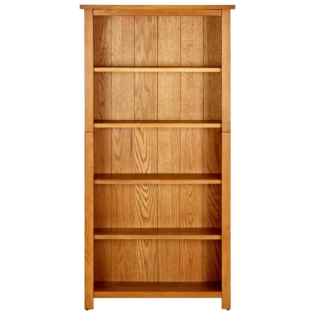 5-Tier Bookcase 70x22x140 cm Solid Oak Wood 331736