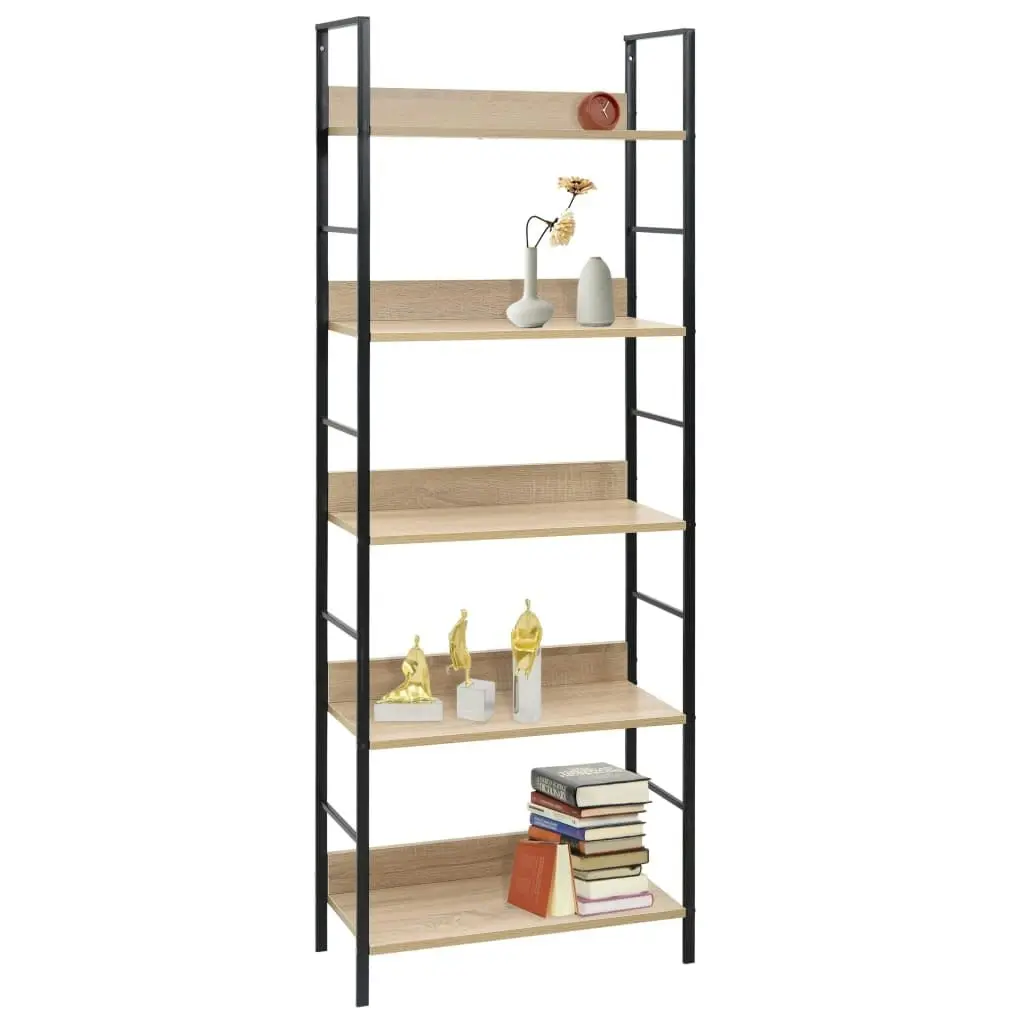 5-Layer Book Shelf Oak 60x27.6x158.5 cm Engineered Wood 288227