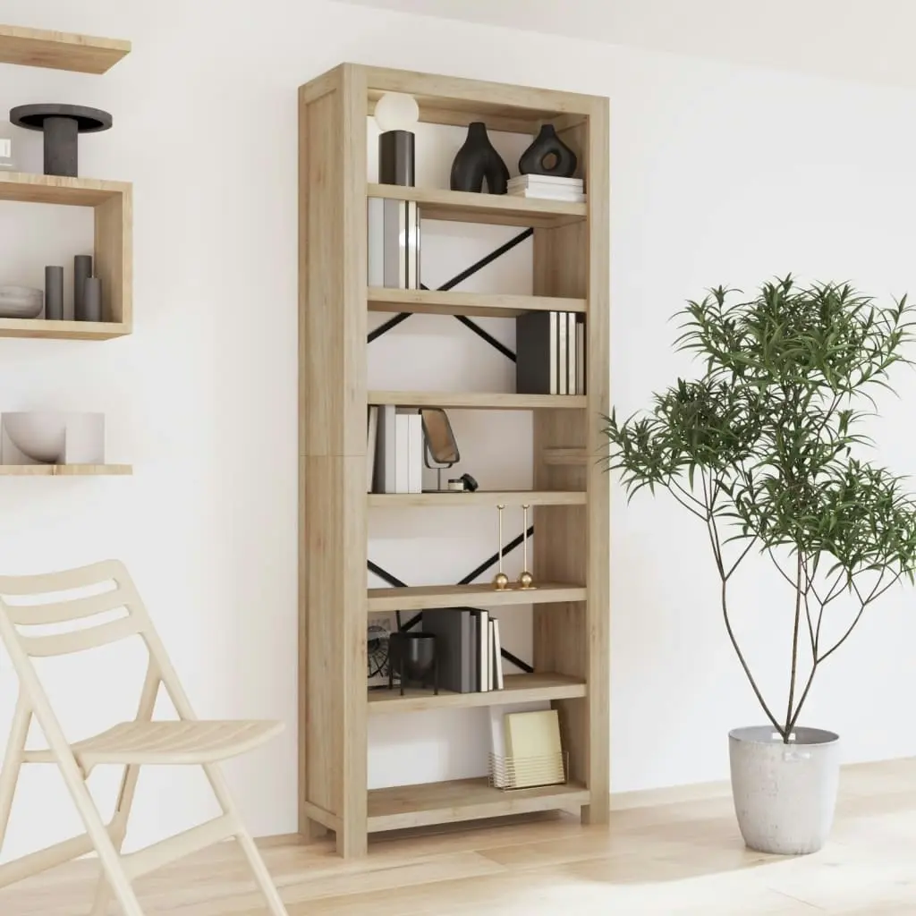 7-Tier Bookcase 80x30x200 cm Solid Wood Acacia 345082