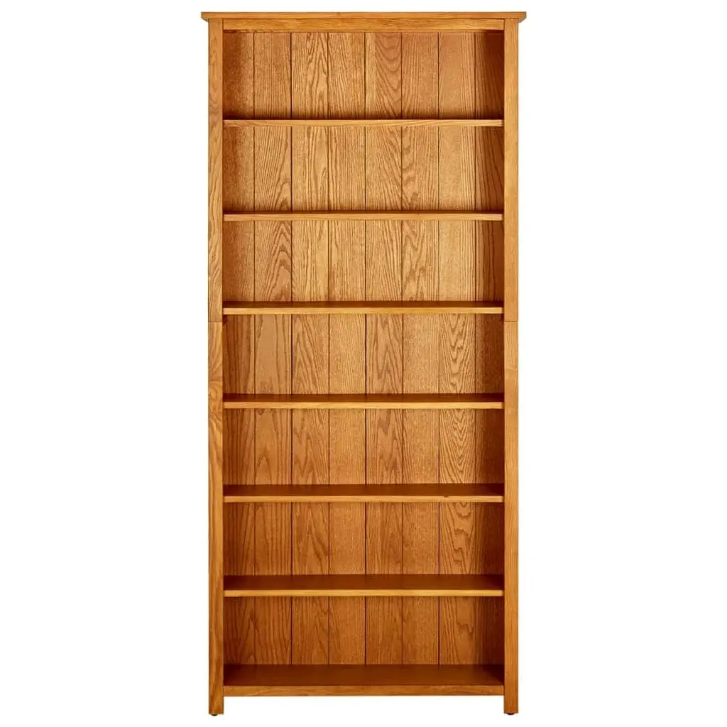 7-Tier Bookcase 90x22.5x200 cm Solid Oak Wood 288475