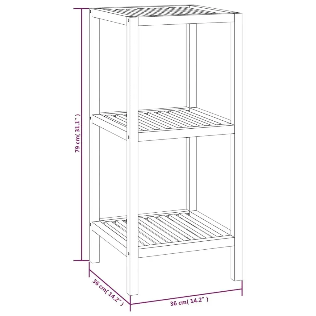 Bathroom Shelf 36x36x79 cm Solid Wood Walnut 350365