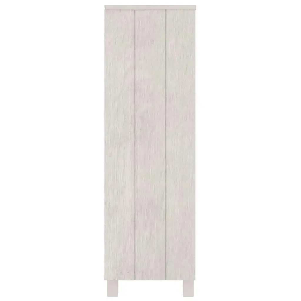 Book Cabinet "HAMAR" White  85x35x112 cm Solid Wood Pine 340485