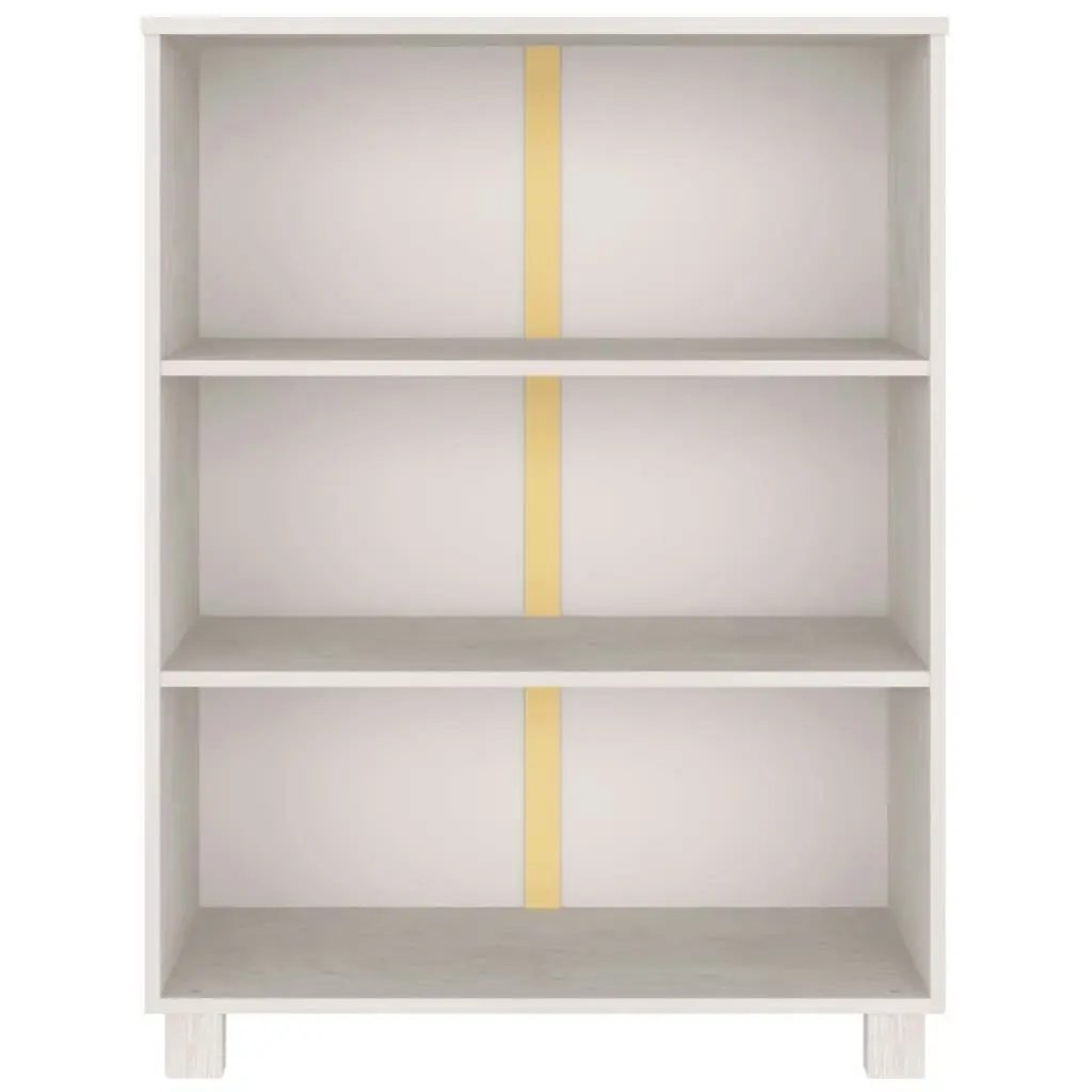 Book Cabinet "HAMAR" White  85x35x112 cm Solid Wood Pine 340485