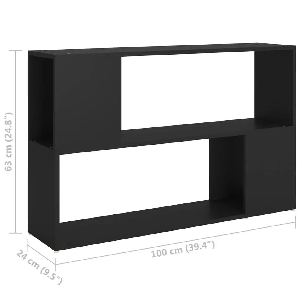 Book Cabinet Black 100x24x63 cm Engineered Wood 809171