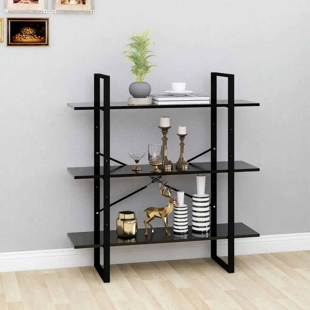 Book Cabinet Black 100x30x105 cm Engineered Wood 806548