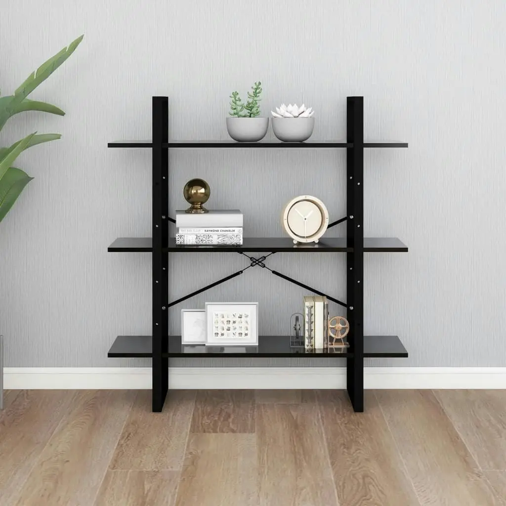 Book Cabinet Black 100x30x105 cm Engineered Wood 806548