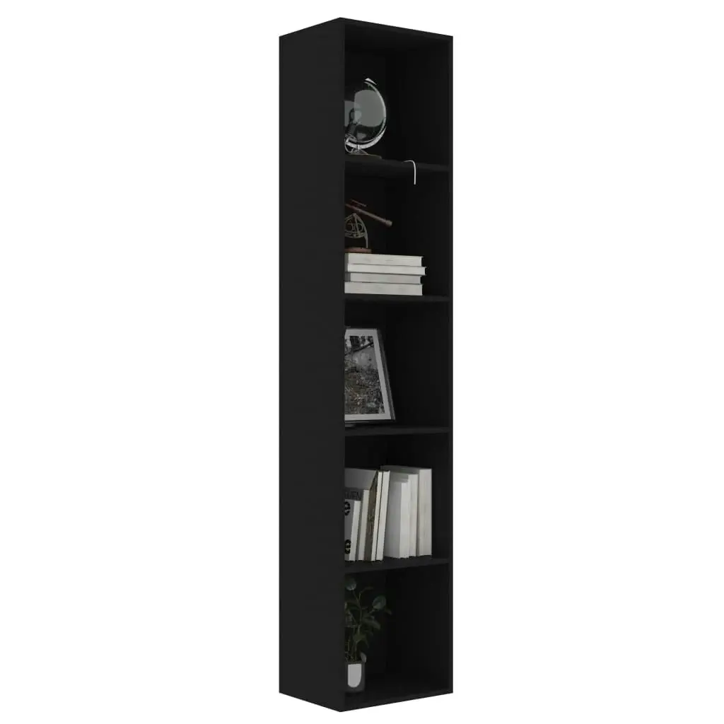 Book Cabinet Black 40x30x189 cm Engineered Wood 800955