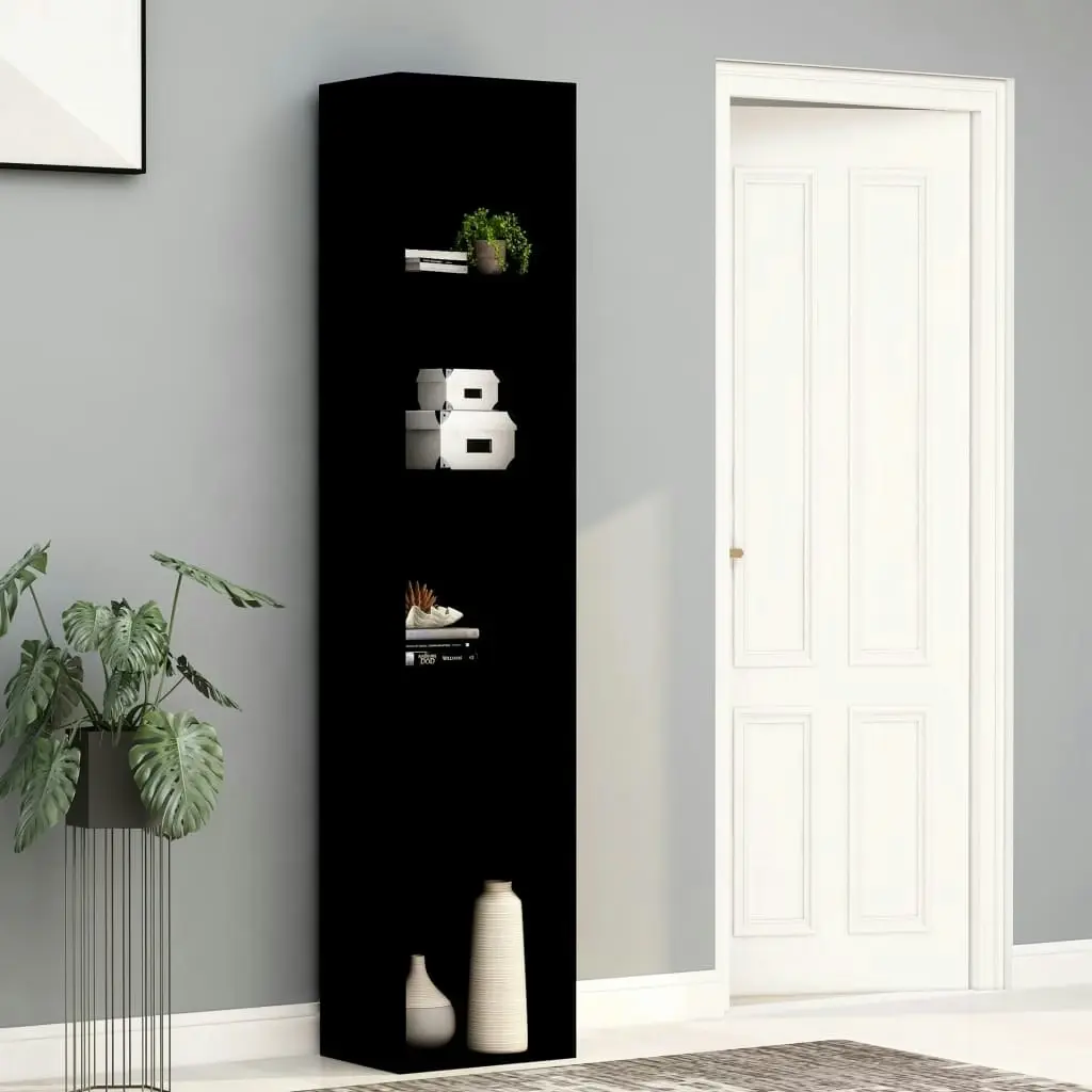 Book Cabinet Black 40x30x189 cm Engineered Wood 800955