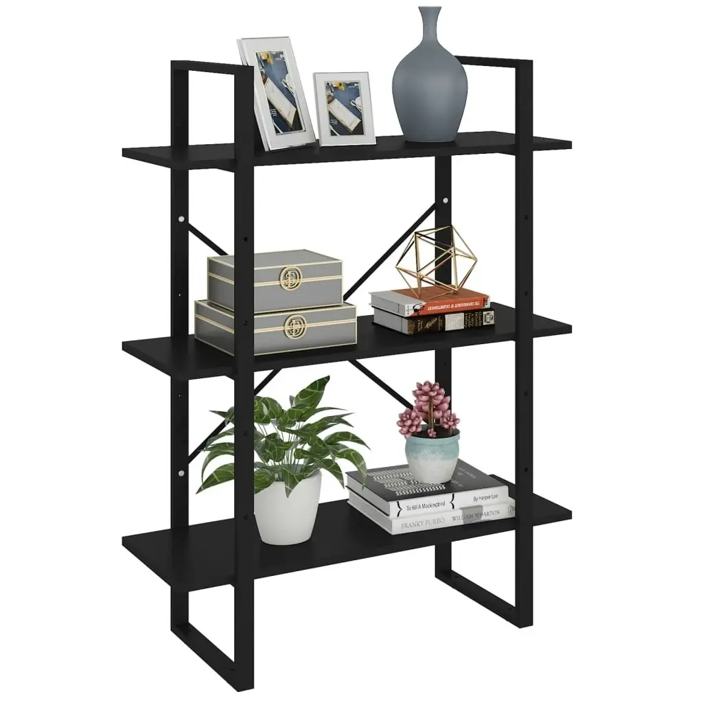 Book Cabinet Black 80x30x105 cm Engineered Wood 806528