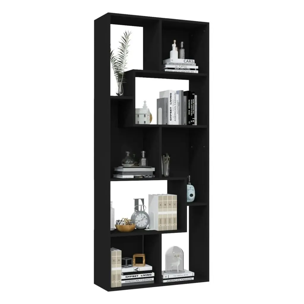 Book Cabinet Black 67x24x161 cm Engineered Wood 801878