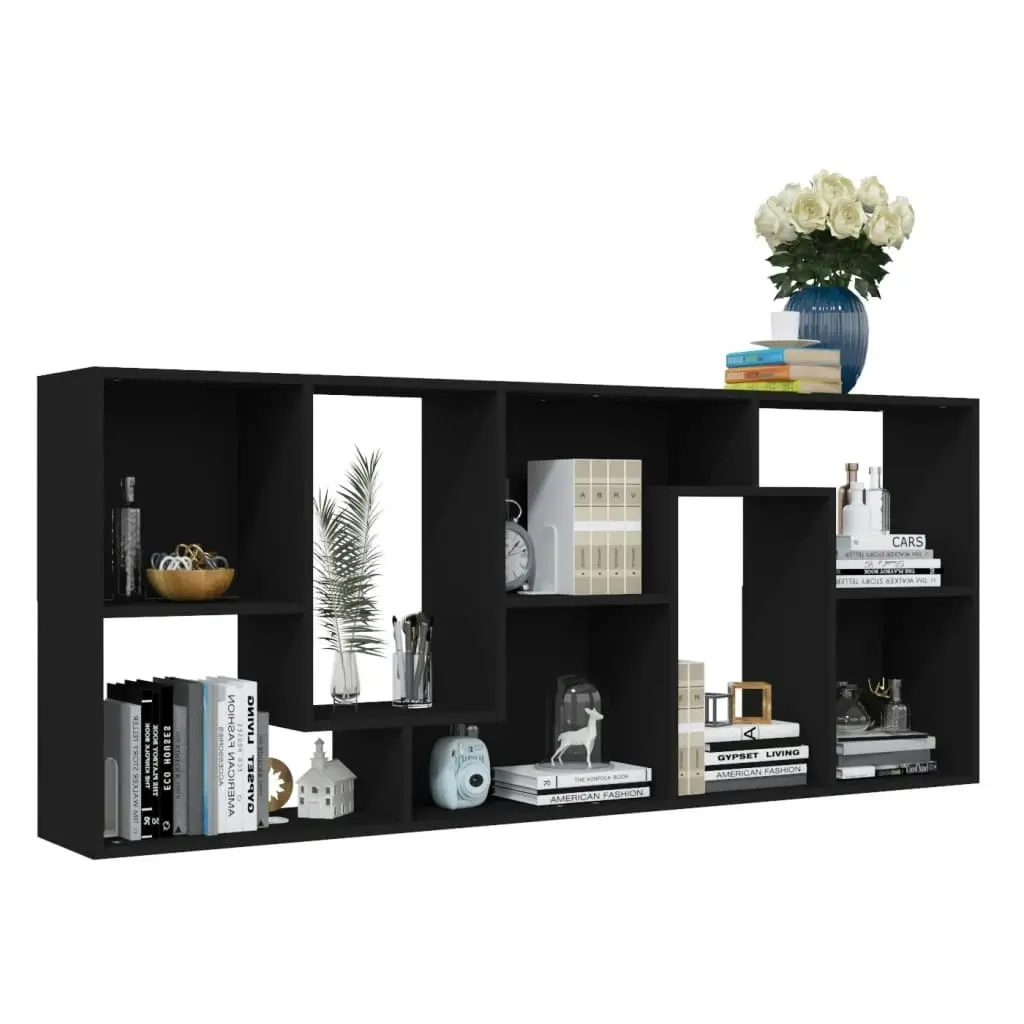 Book Cabinet Black 67x24x161 cm Engineered Wood 801878