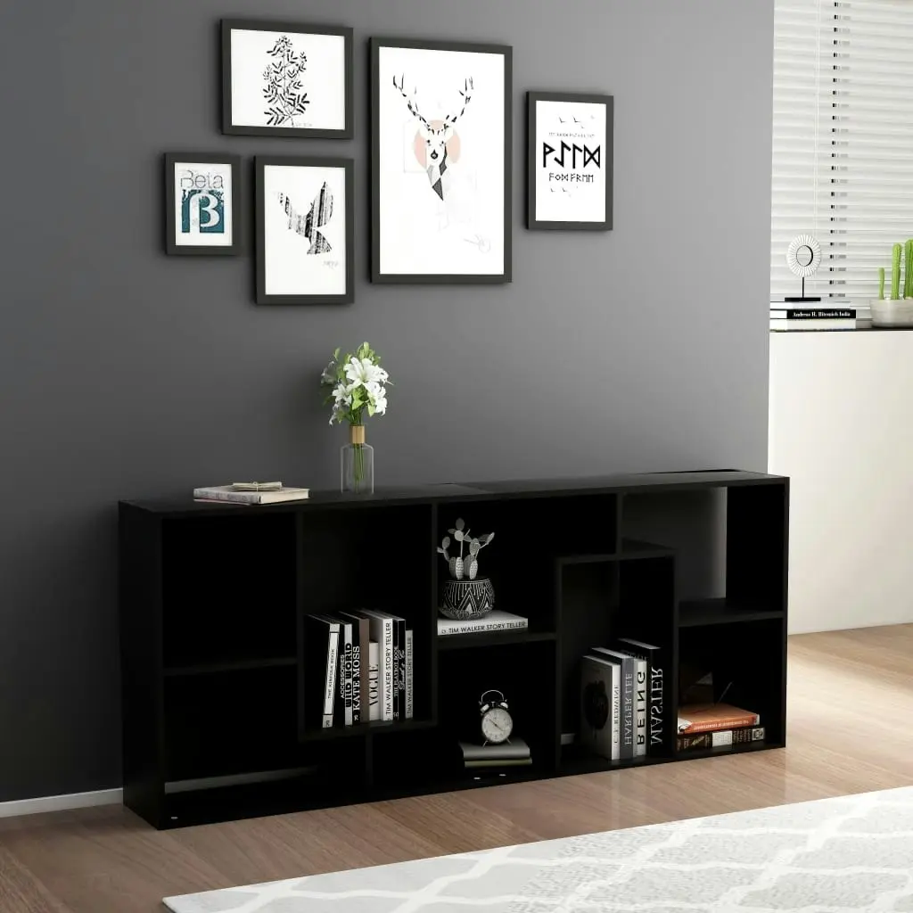 Book Cabinet Black 67x24x161 cm Engineered Wood 801878