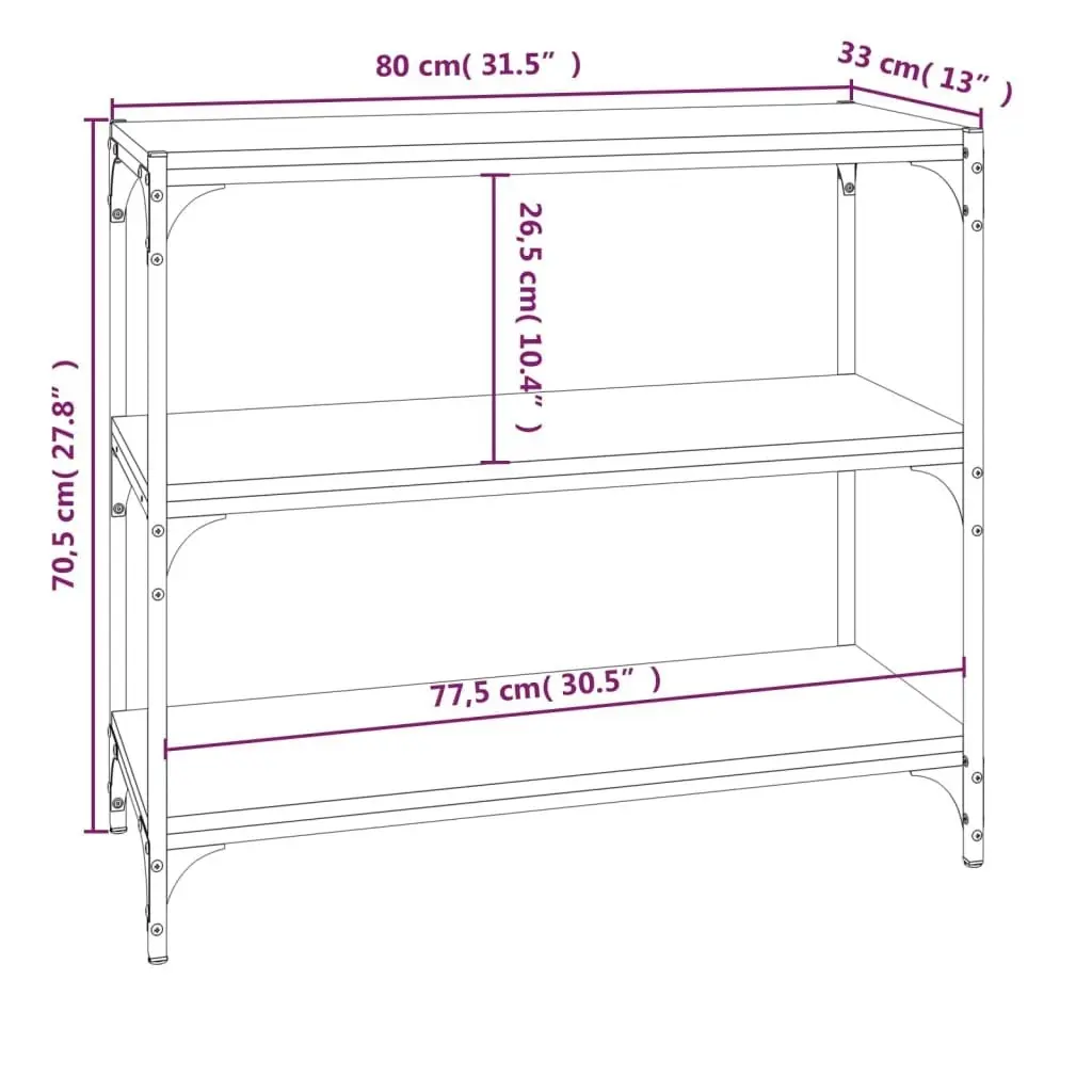 Book Cabinet Black 80x33x70.5 cm Engineered Wood and Steel 819337