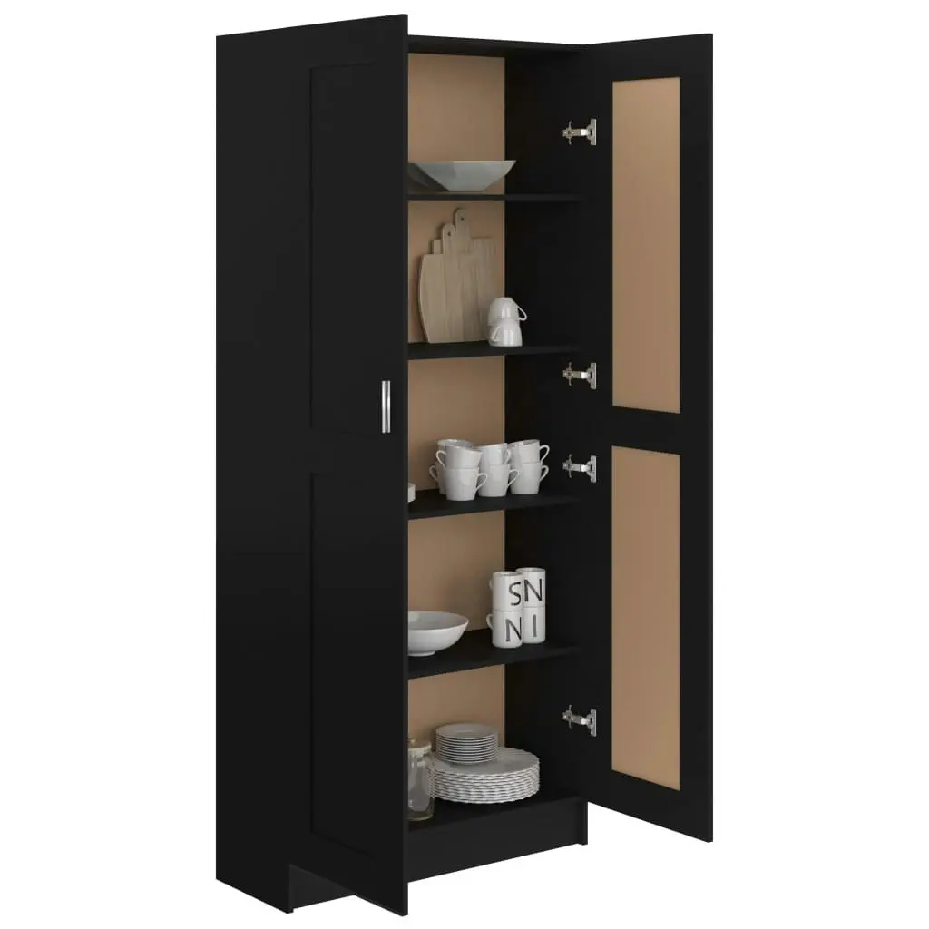 Book Cabinet Black 82.5x30.5x185.5 cm Engineered Wood 802733