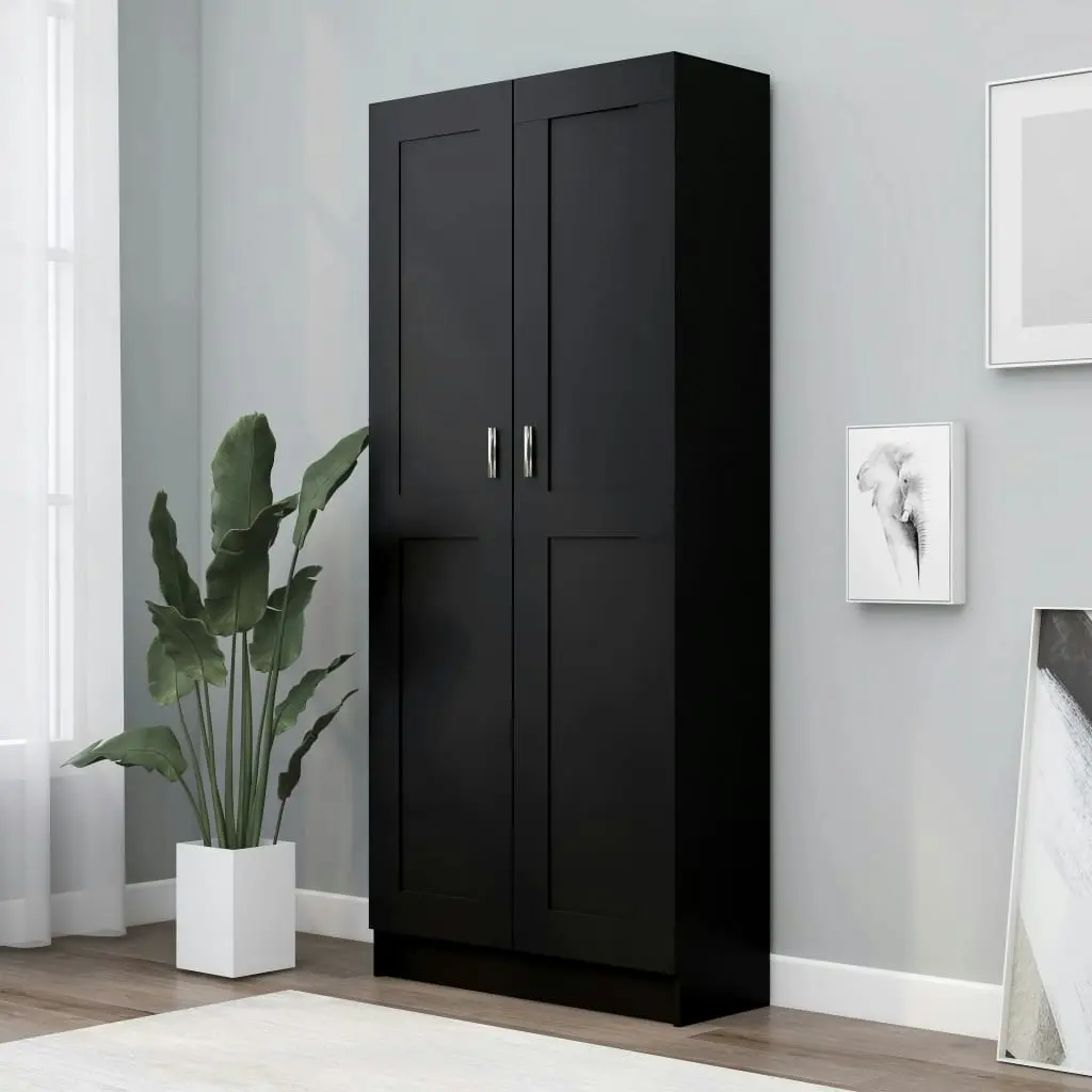 Book Cabinet Black 82.5x30.5x185.5 cm Engineered Wood 802733