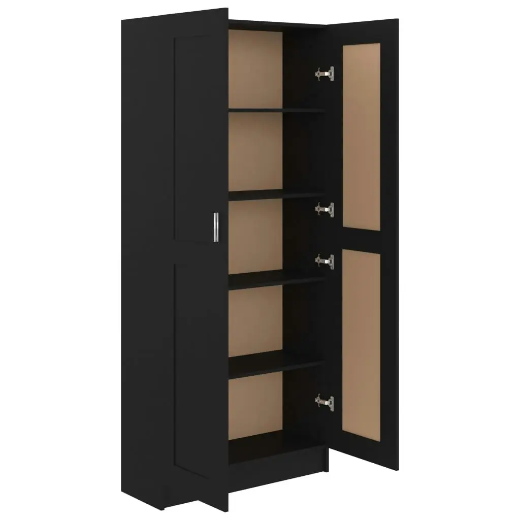 Book Cabinet Black 82.5x30.5x185.5 cm Engineered Wood 802733