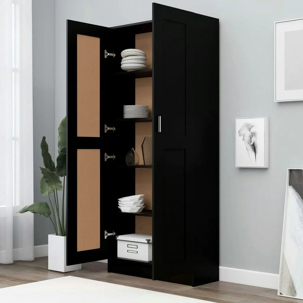 Book Cabinet Black 82.5x30.5x185.5 cm Engineered Wood 802733