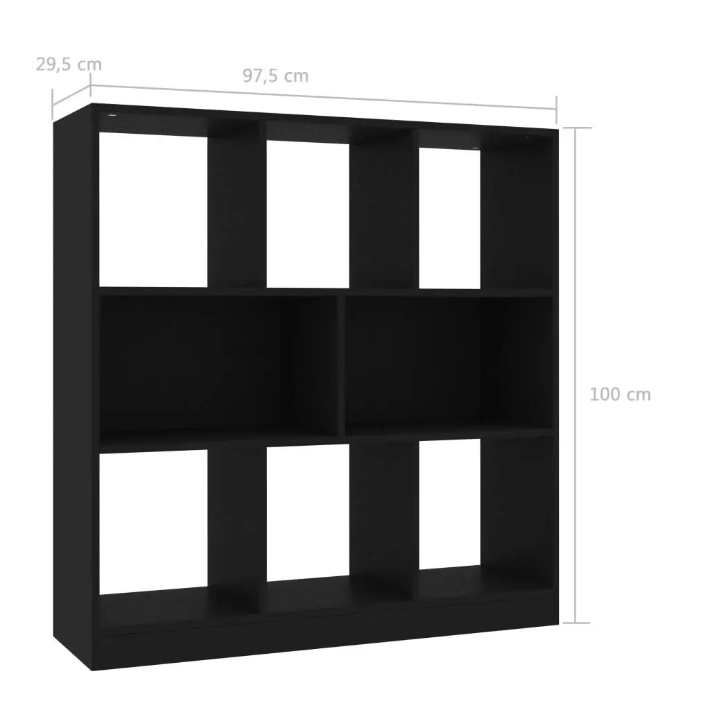 Book Cabinet Black 97.5x29.5x100 cm Engineered Wood 800172