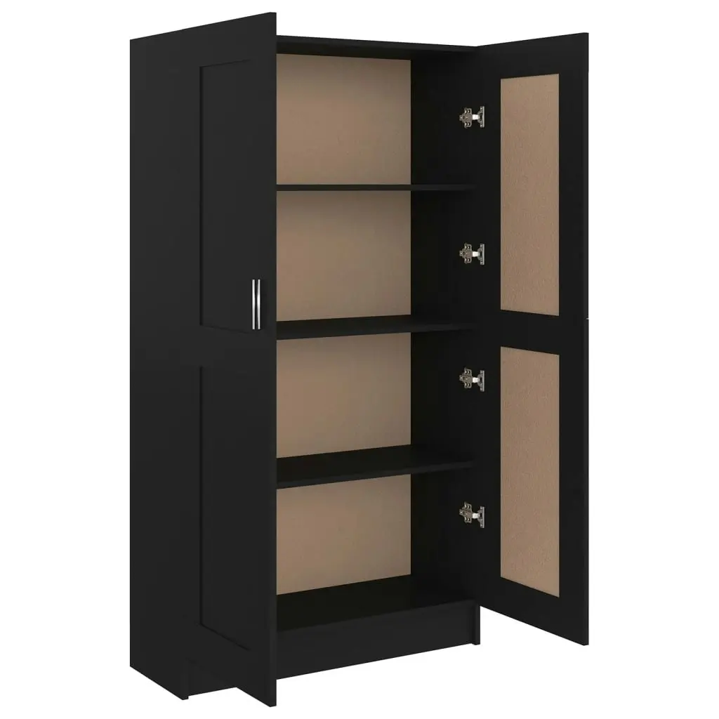 Book Cabinet Black 82.5x30.5x150 cm Engineered Wood 802724