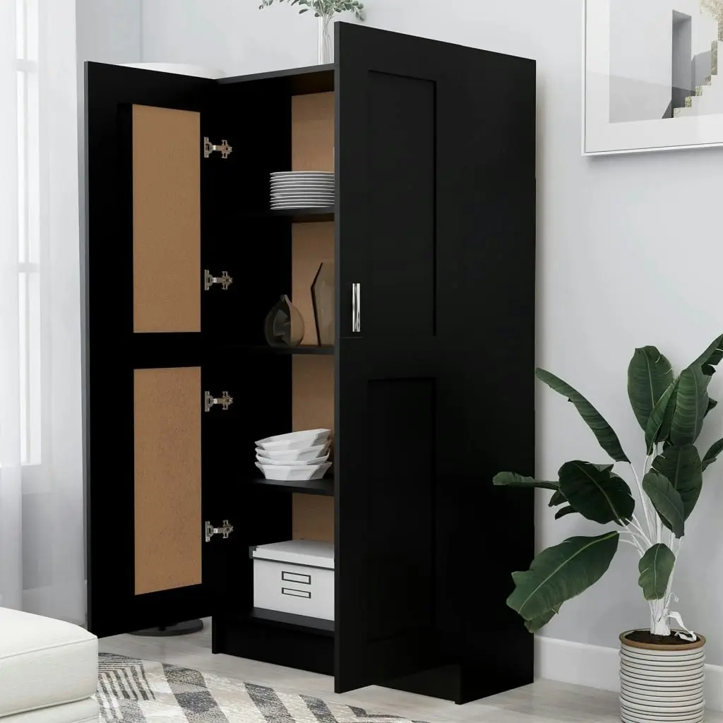 Book Cabinet Black 82.5x30.5x150 cm Engineered Wood 802724