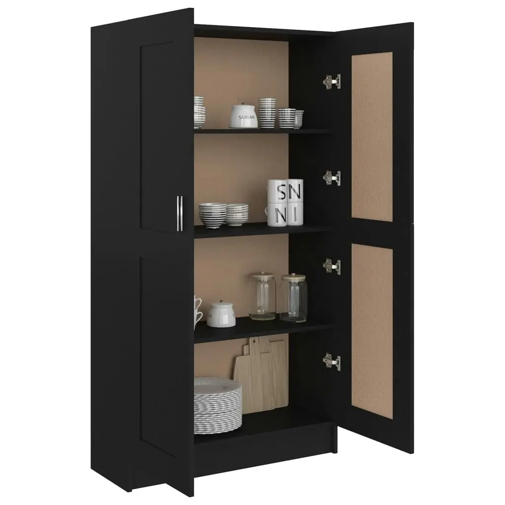 Book Cabinet Black 82.5x30.5x150 cm Engineered Wood 802724