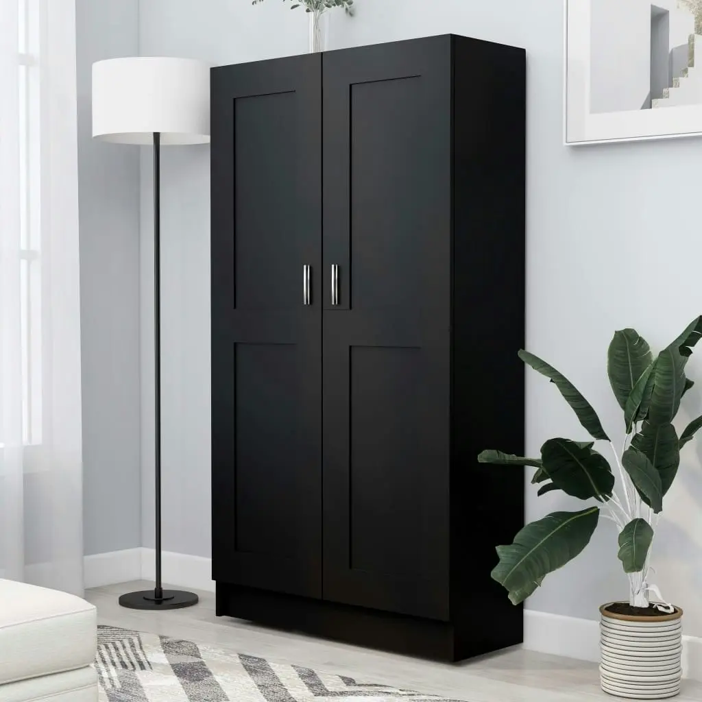 Book Cabinet Black 82.5x30.5x150 cm Engineered Wood 802724