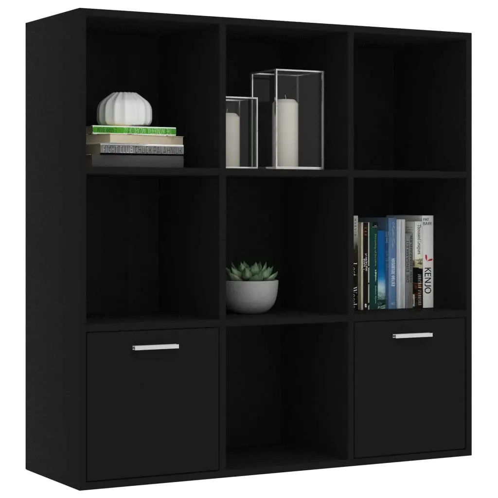 Book Cabinet Black 98x30x98 cm Engineered Wood 801117