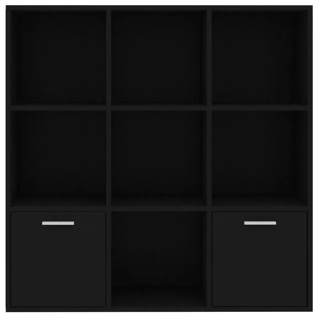 Book Cabinet Black 98x30x98 cm Engineered Wood 801117