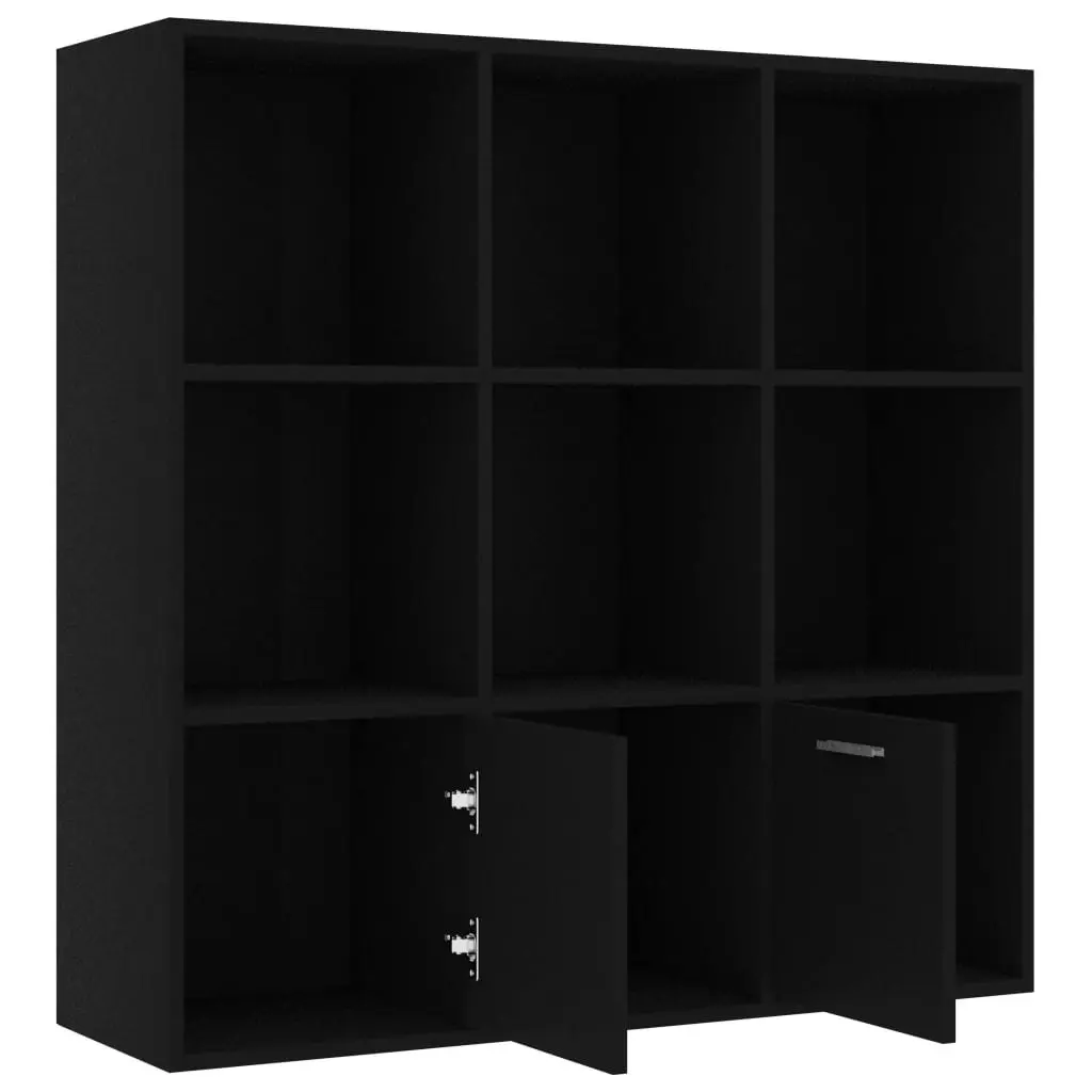 Book Cabinet Black 98x30x98 cm Engineered Wood 801117