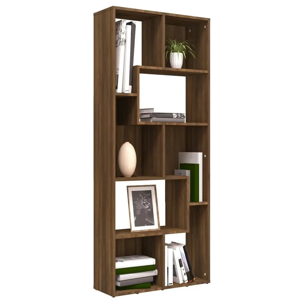 Book Cabinet Brown Oak 67x24x161 cm Engineered Wood 815503