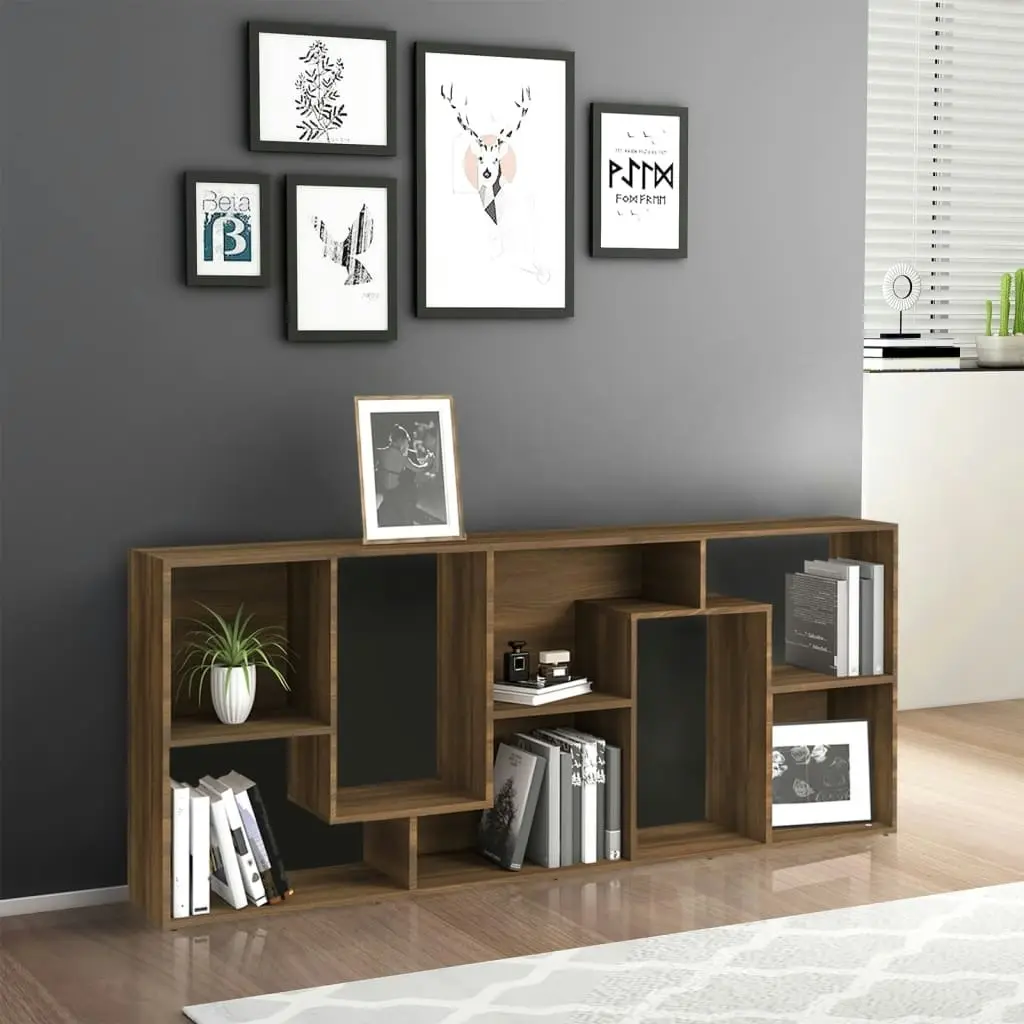 Book Cabinet Brown Oak 67x24x161 cm Engineered Wood 815503