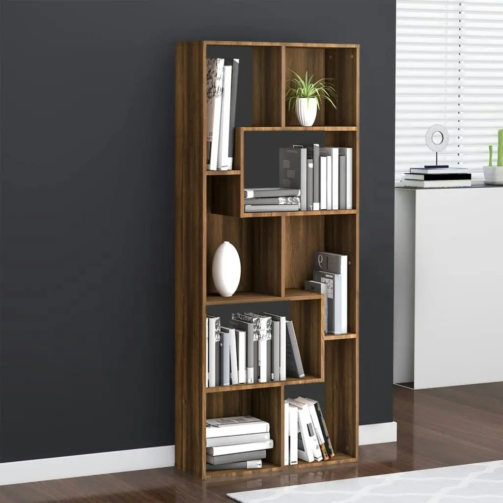 Book Cabinet Brown Oak 67x24x161 cm Engineered Wood 815503