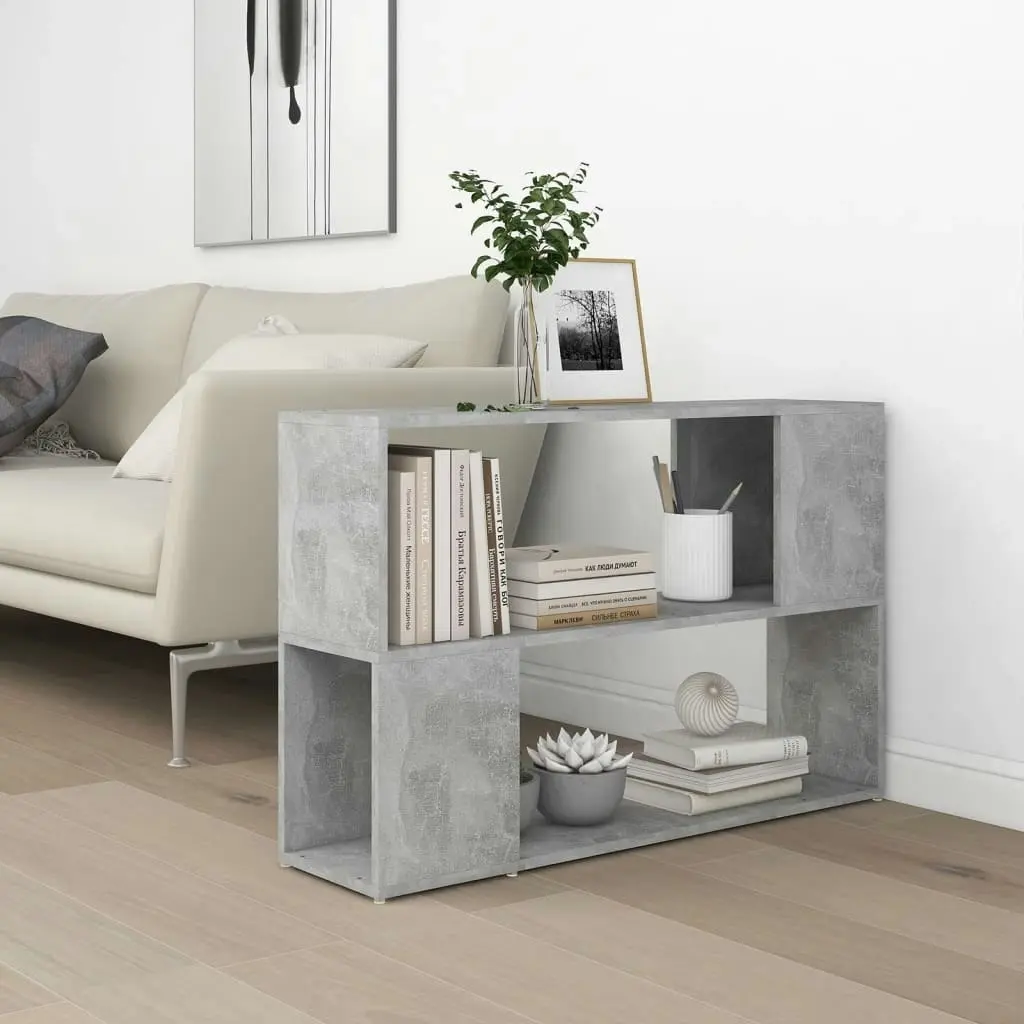 Book Cabinet Concrete Grey 100x24x63 cm Engineered Wood 809174