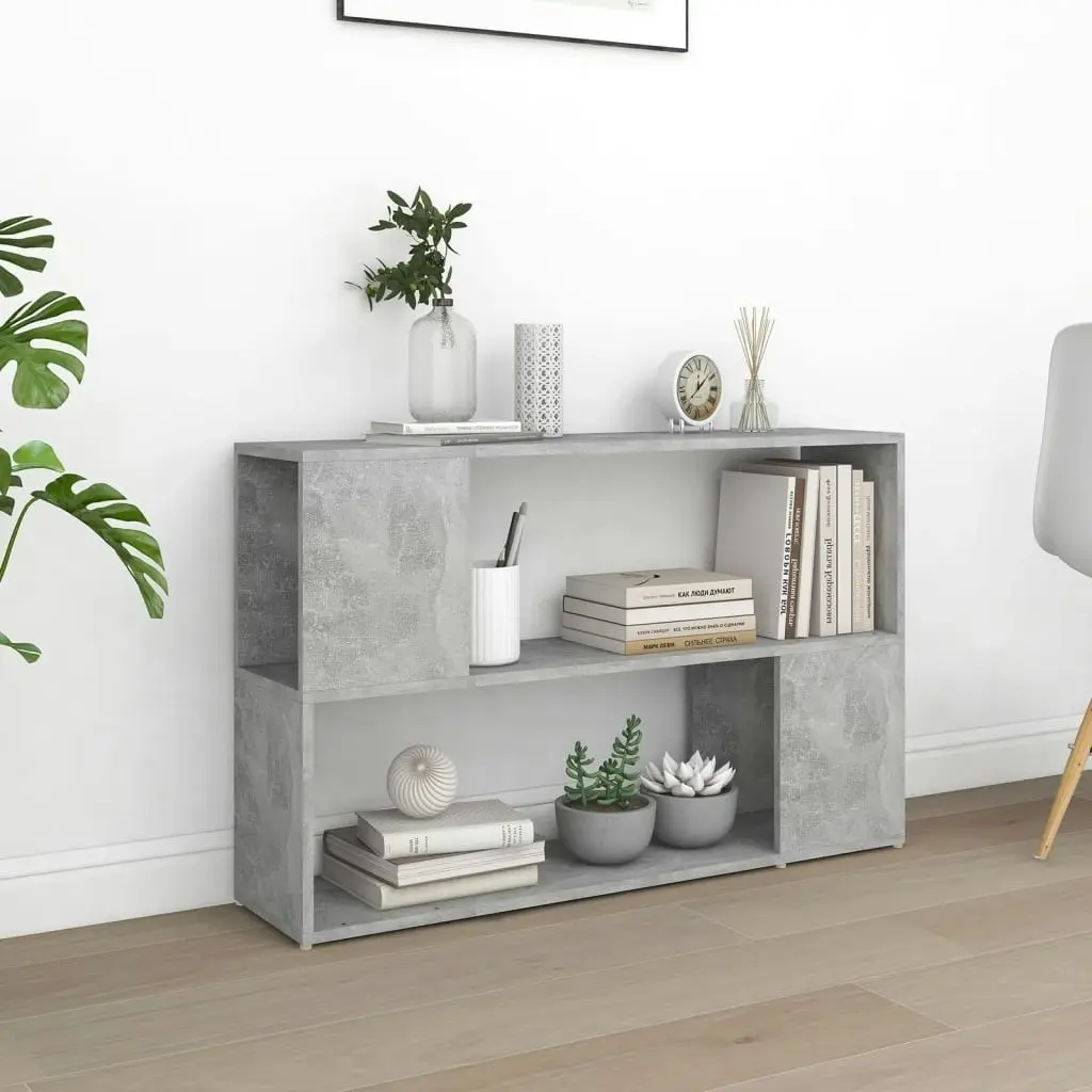 Book Cabinet Concrete Grey 100x24x63 cm Engineered Wood 809174