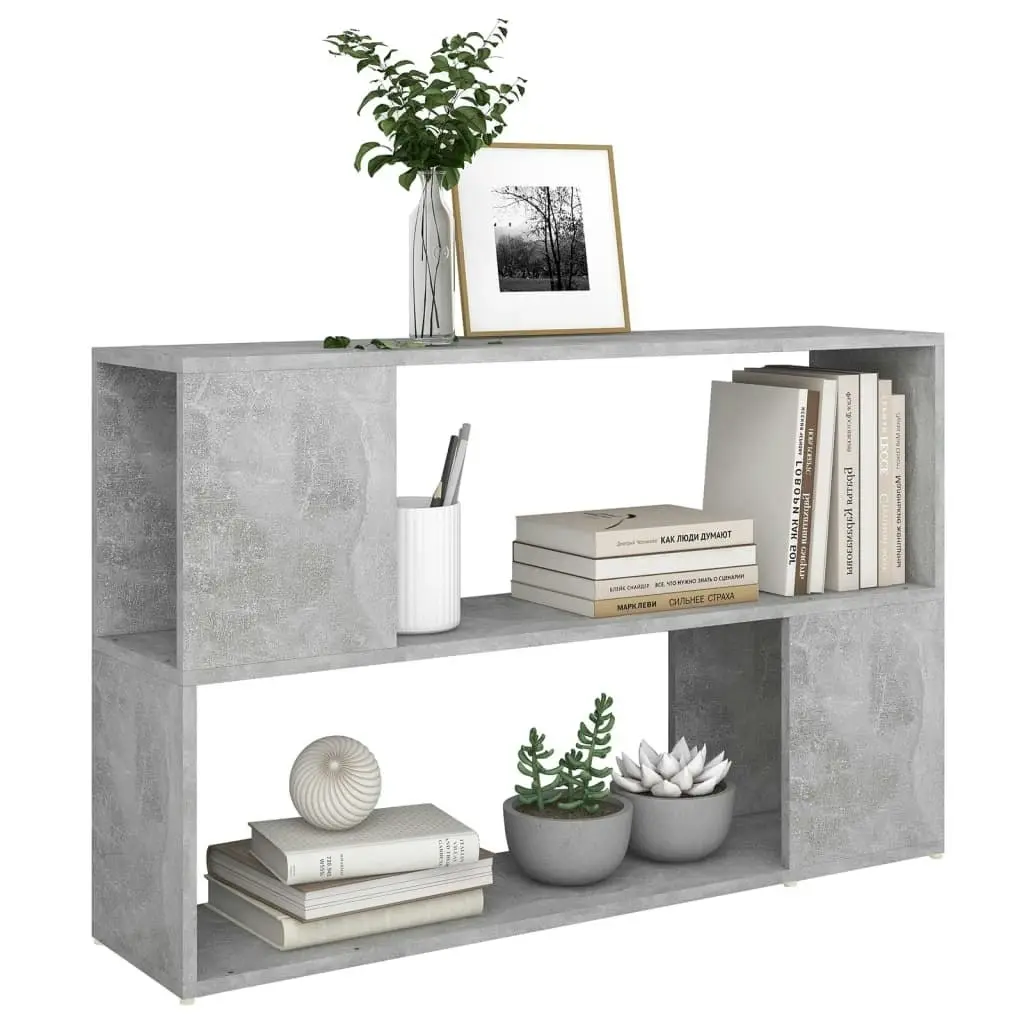 Book Cabinet Concrete Grey 100x24x63 cm Engineered Wood 809174