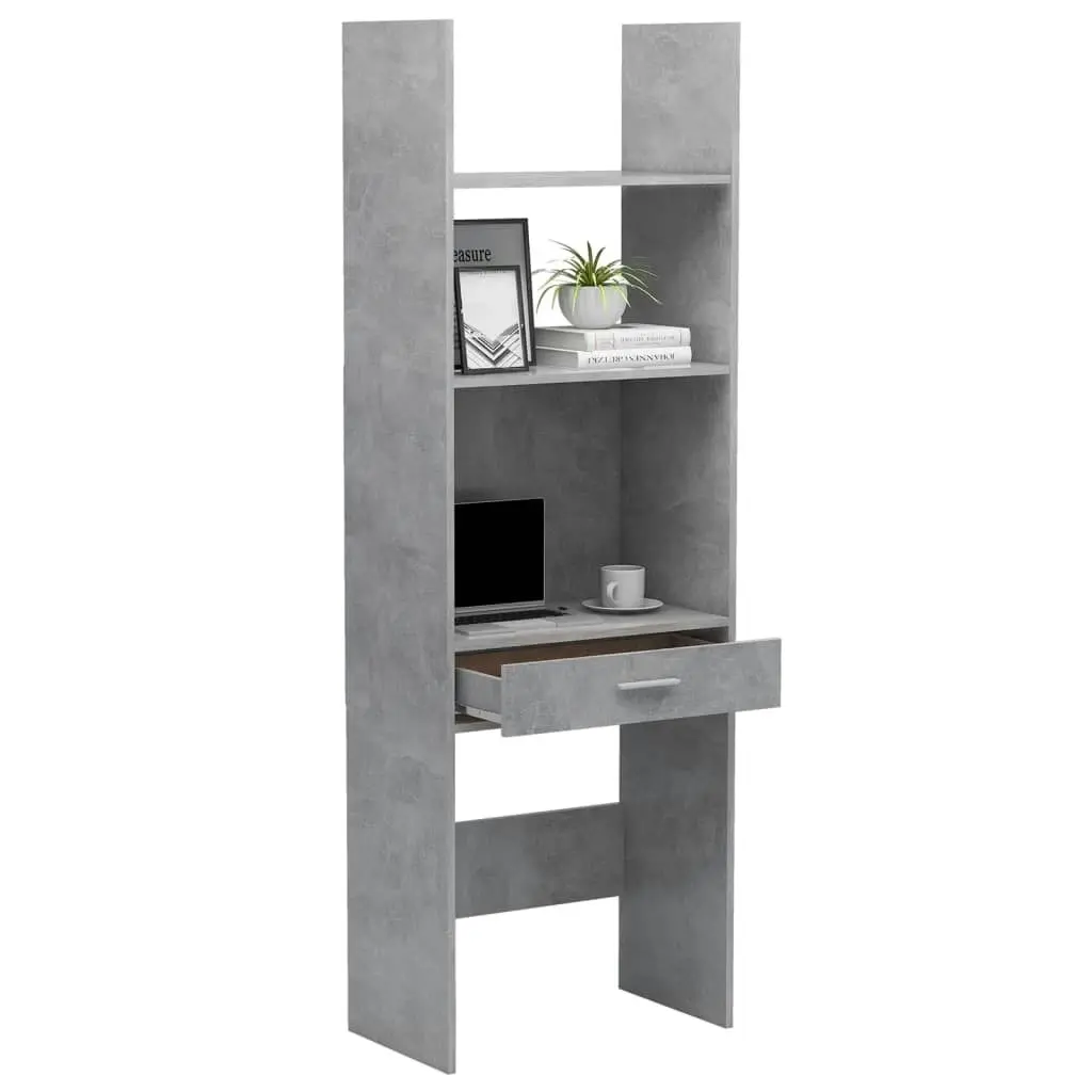 Book Cabinet Concrete Grey 60x35x180 cm Engineered Wood 803429