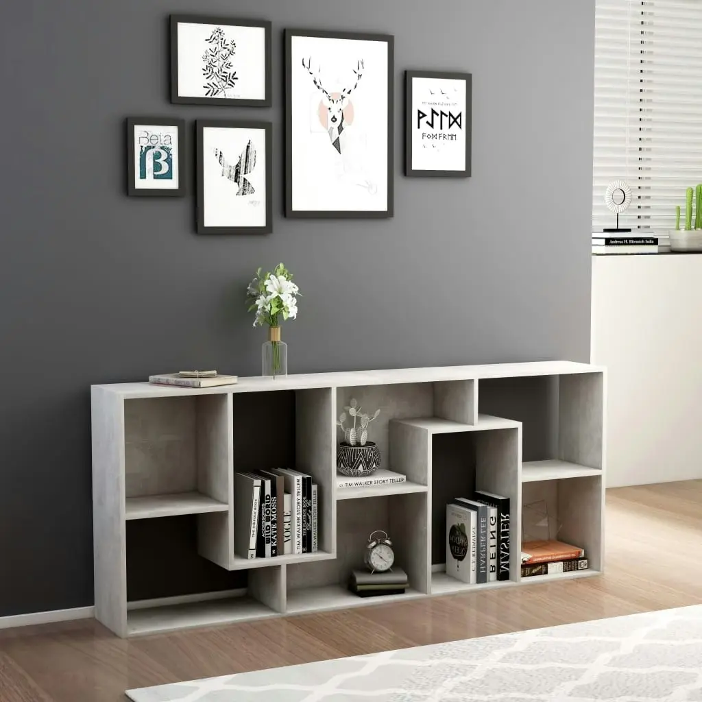 Book Cabinet Concrete Grey 67x24x161 cm Engineered Wood 801881