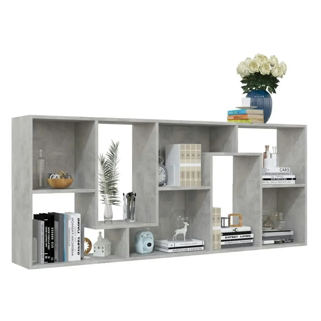 Book Cabinet Concrete Grey 67x24x161 cm Engineered Wood 801881