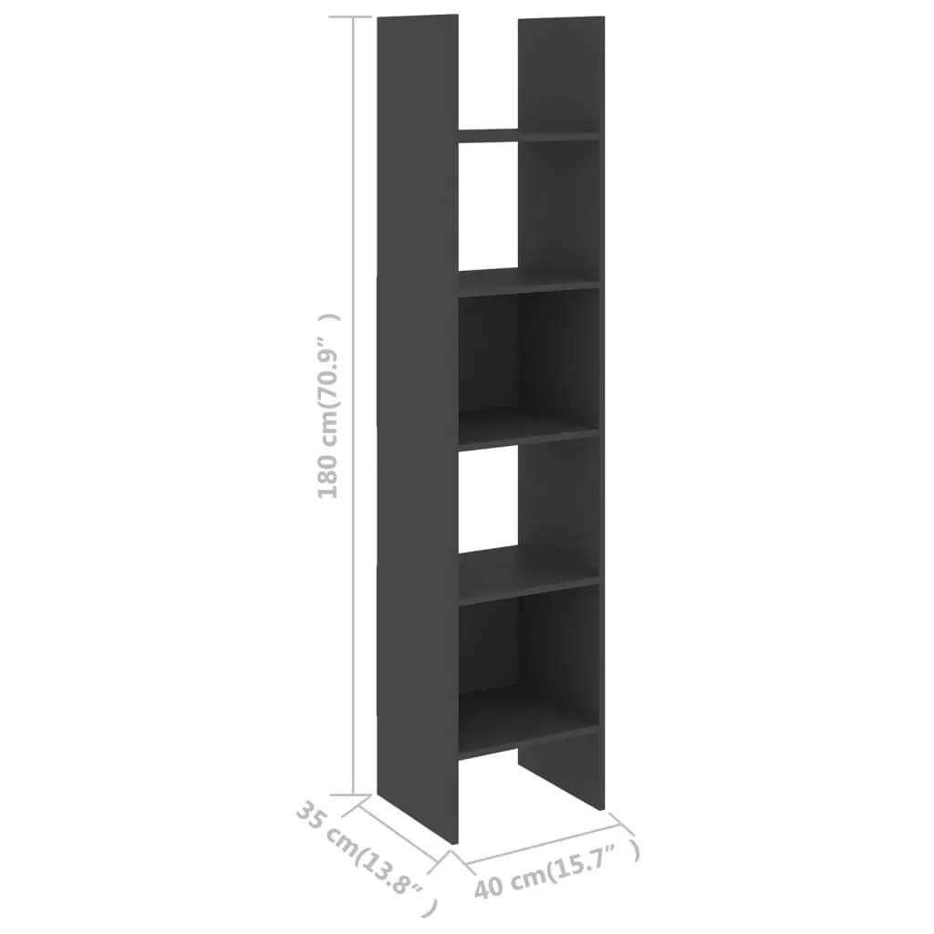 Book Cabinet Grey 40x35x180 cm Engineered Wood 803400