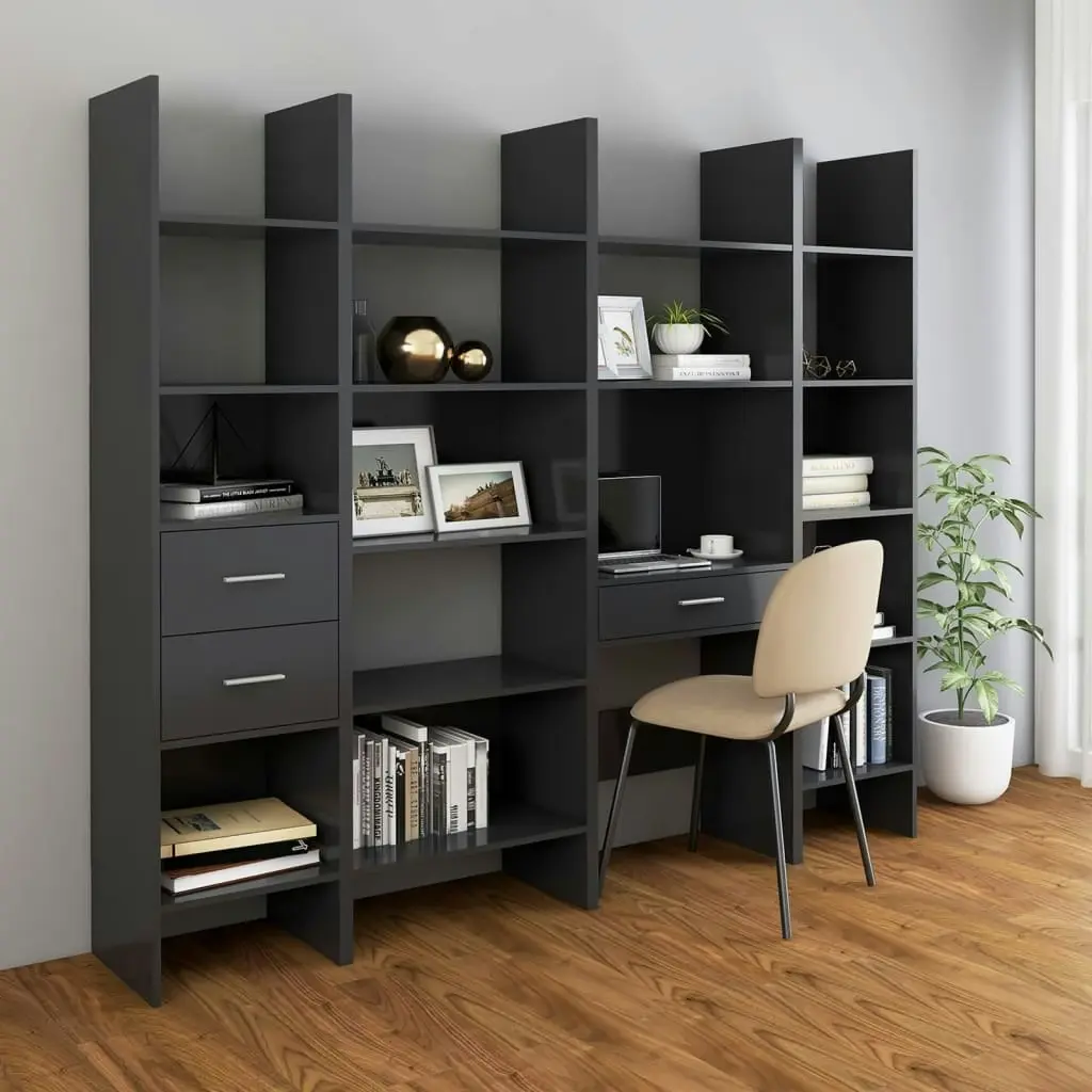 Book Cabinet Grey 40x35x180 cm Engineered Wood 803400