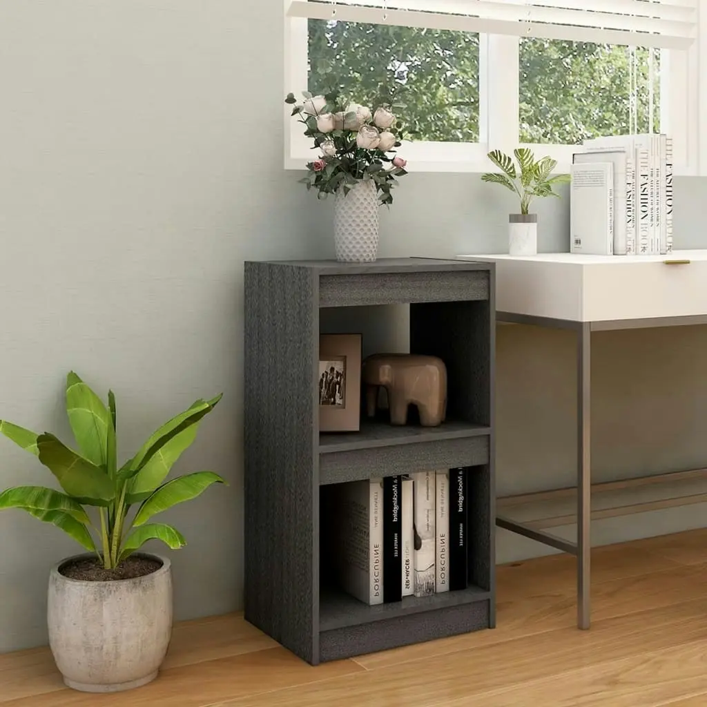 Book Cabinet Grey 40x30x71.5 cm Solid Pinewood 808135