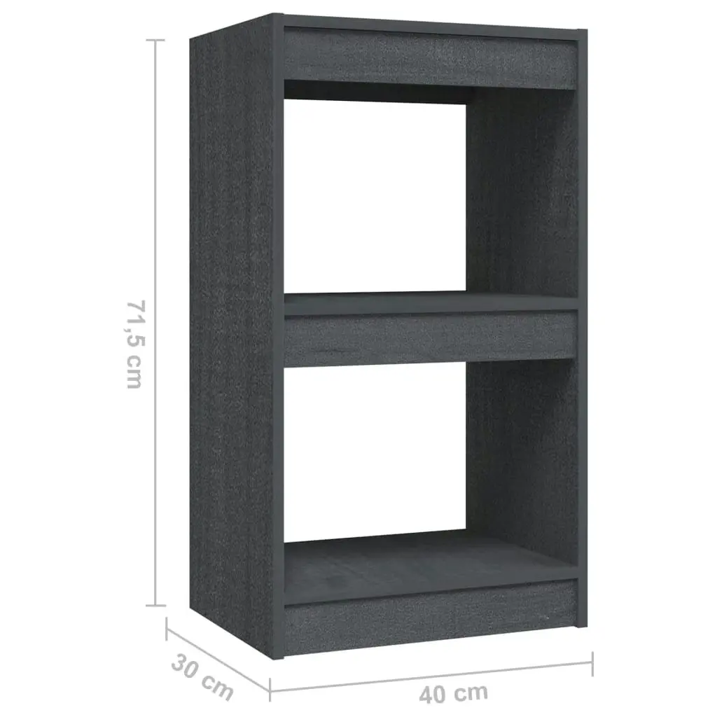 Book Cabinet Grey 40x30x71.5 cm Solid Pinewood 808135