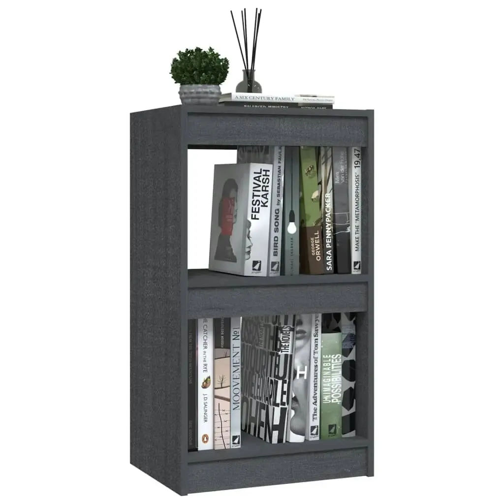 Book Cabinet Grey 40x30x71.5 cm Solid Pinewood 808135